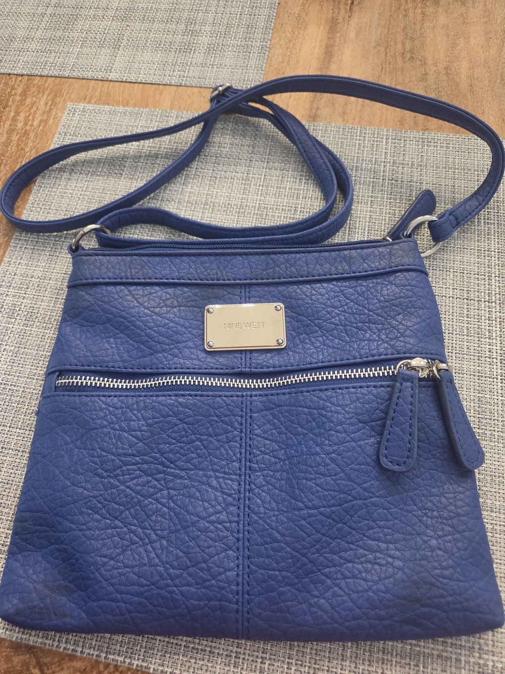 Nine West Cobalt Blue Crossbody with Front Zip Pocket